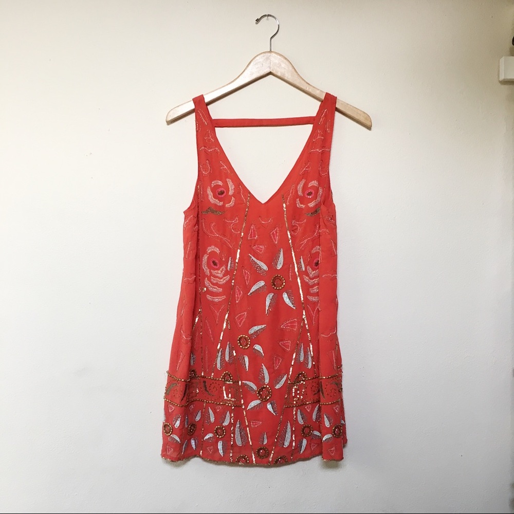 Free People - Beaded Bohemian Trapeze Party Dress
